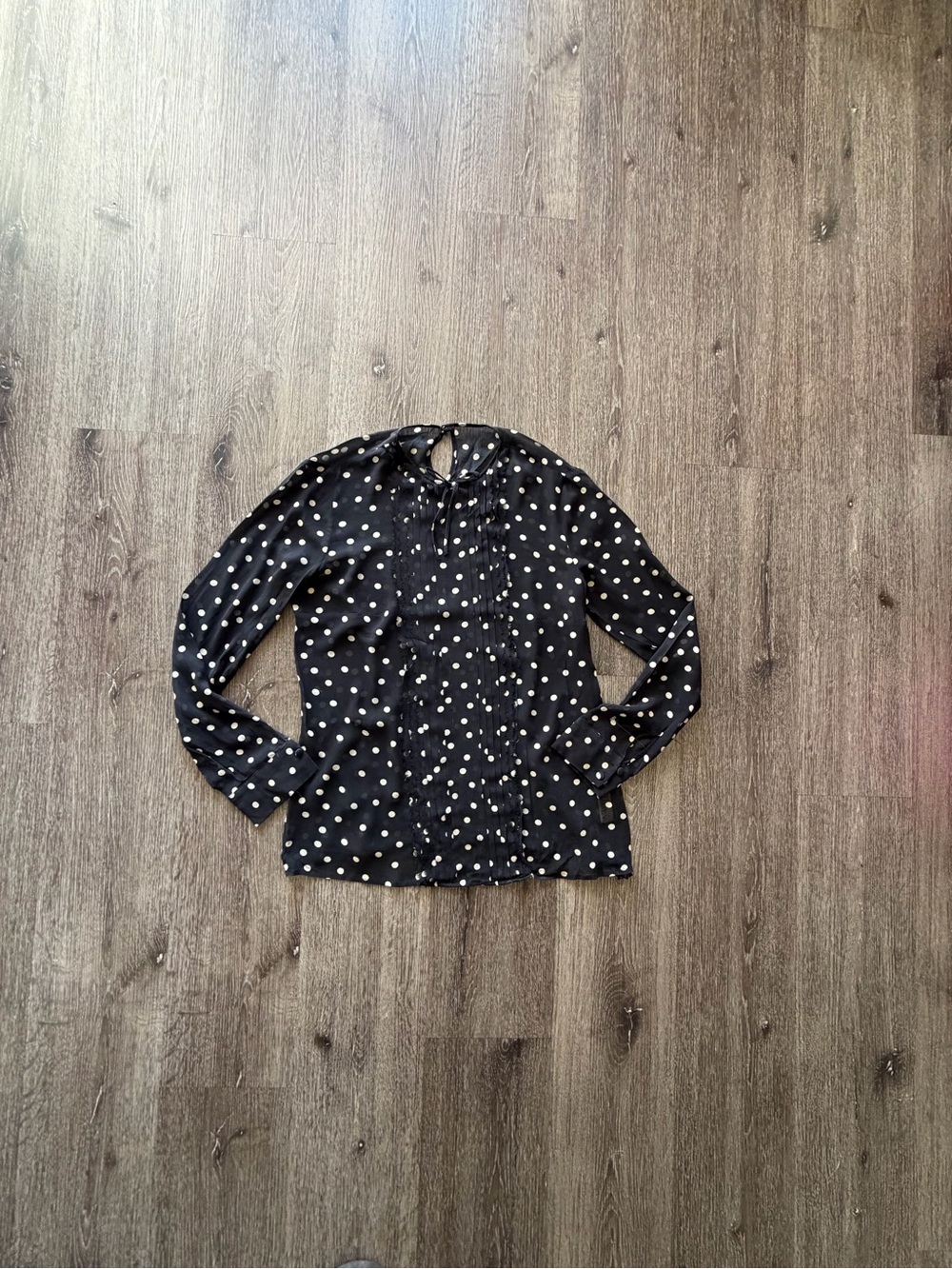 RED Valentino Black Polka Dot Long-Sleeve Blouse